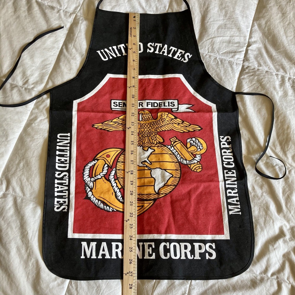 NWOT U.S. Marine Corps BBQ Kitchen Apron USMC Flag Canvas One Size Semper Fi - Picture 5 of 6